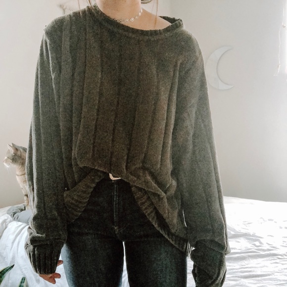 Vintage Sweaters - VINTAGE • chenille oversized slouchy boho sweater